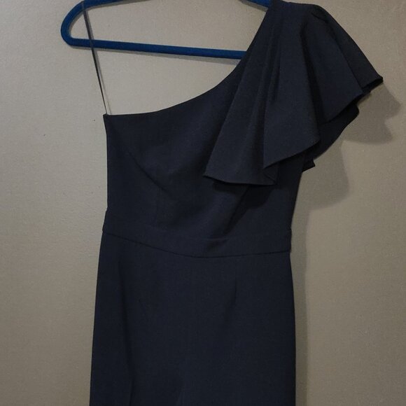 Jay Godfrey Black Hamilton One Shoulder Wide Leg Jumpsuit SIZE 0 - Picture 2 of 6